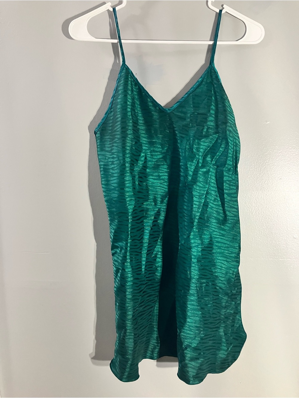 Amazon Teal Green Satin Slip Dress